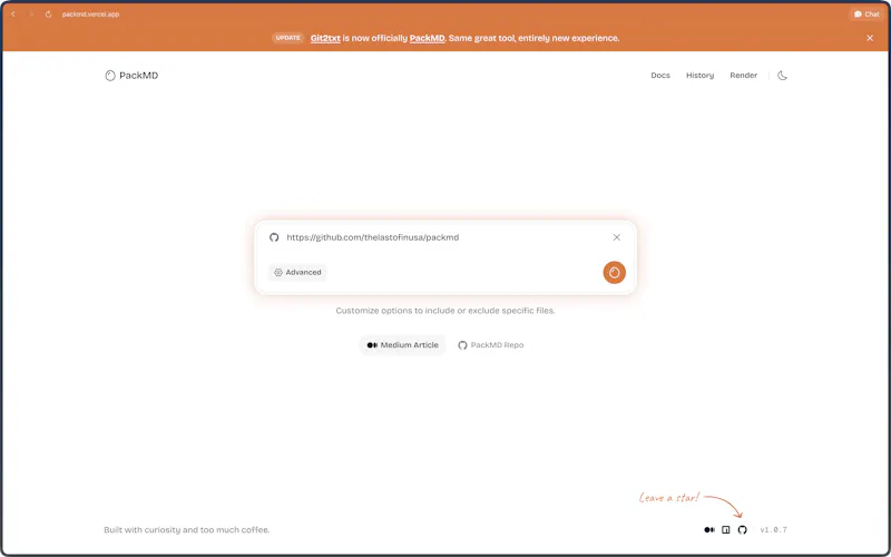 PackMD screenshot 3