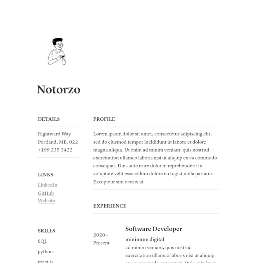 Curriculum minimo nozione