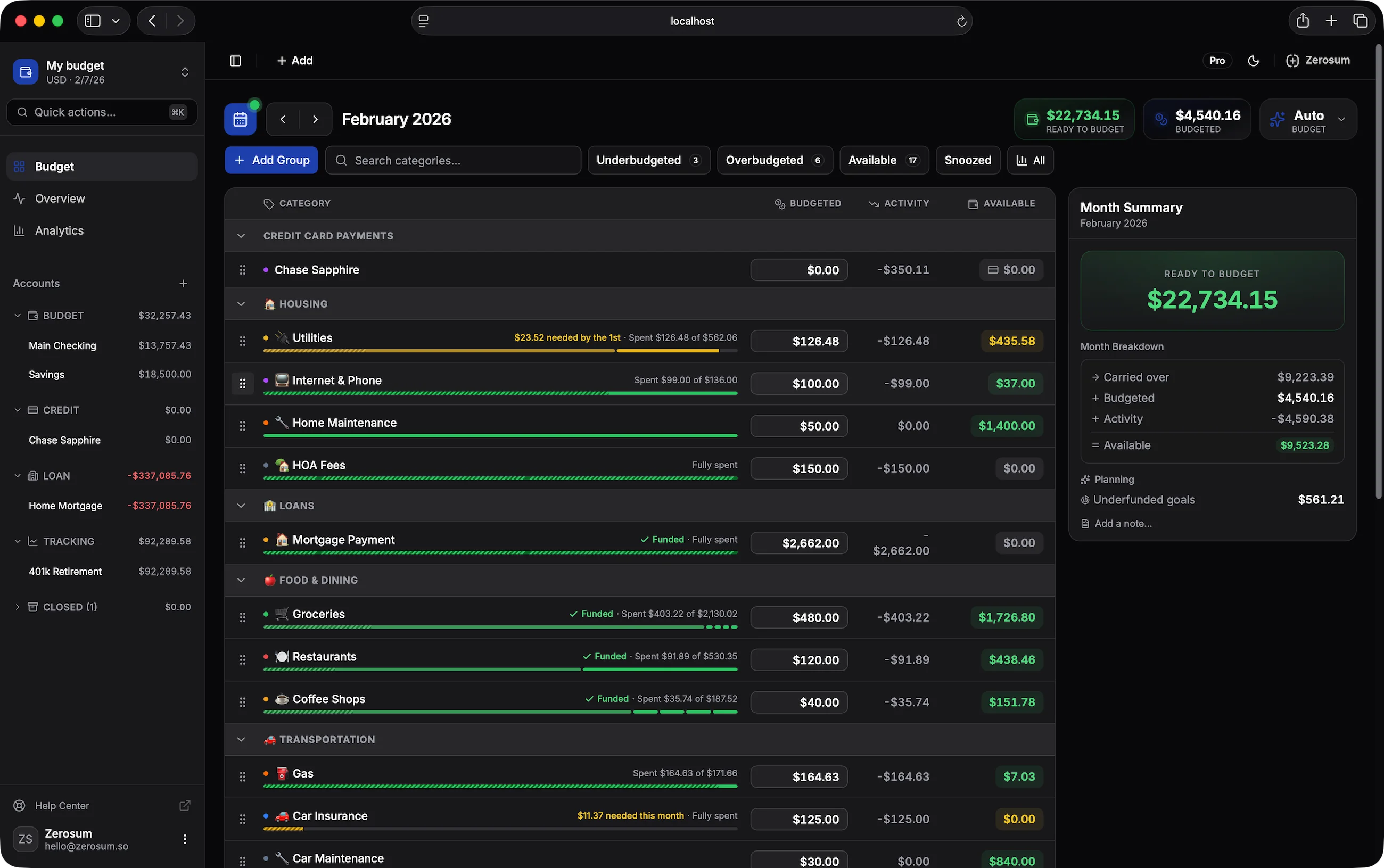 Zerosum - Screenshot 2 showing product features and functionality