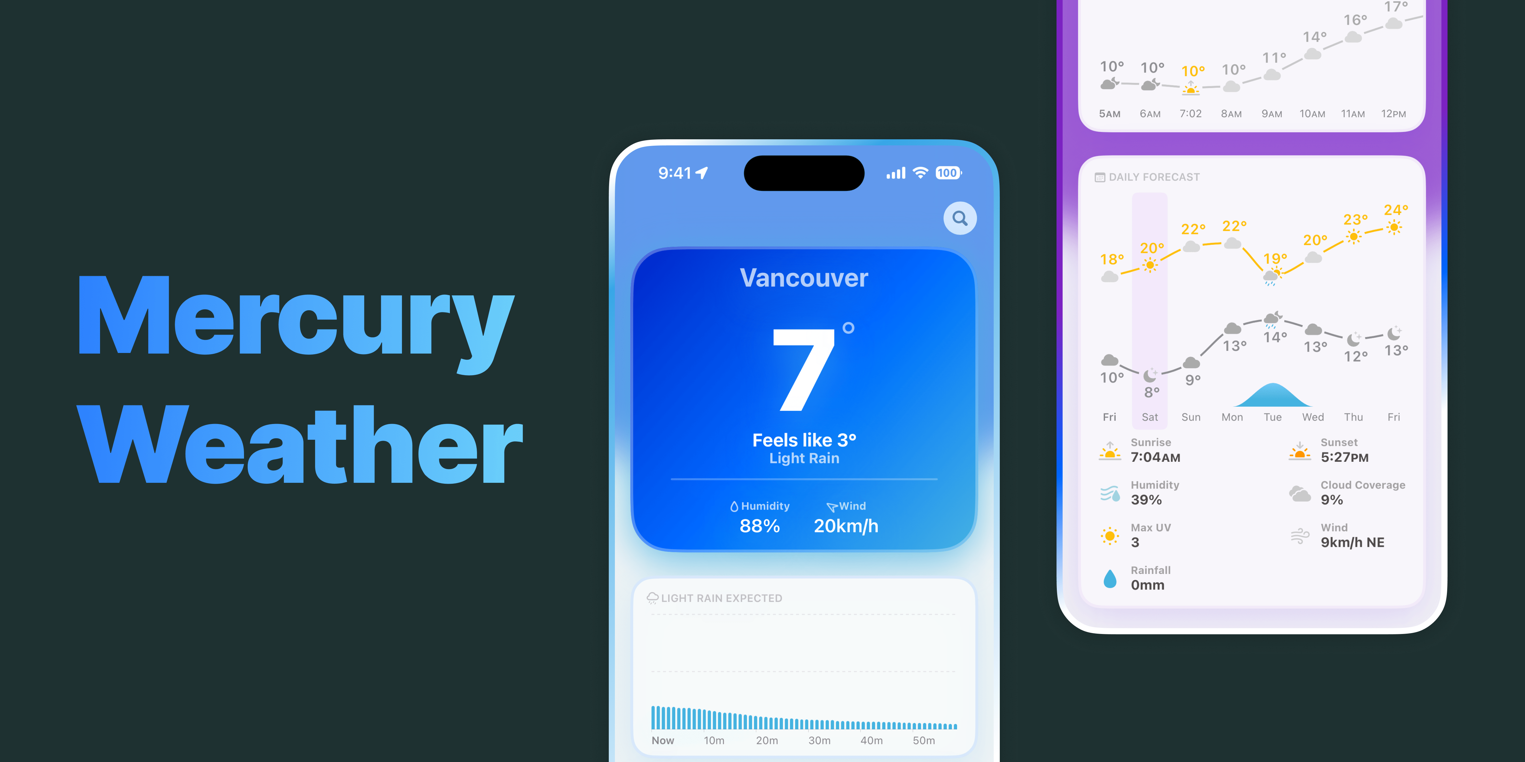 startuptile Mercury Weather-A beautifully designed weather app