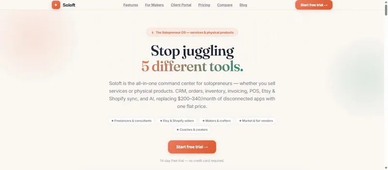 Soloft — The Solopreneur OS screenshot 1