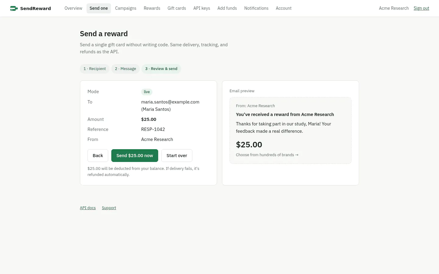 SendReward.com gallery image