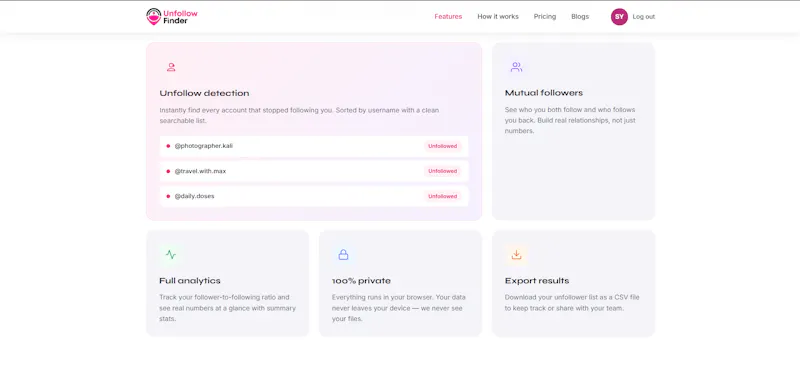Unfollow Finder screenshot 3