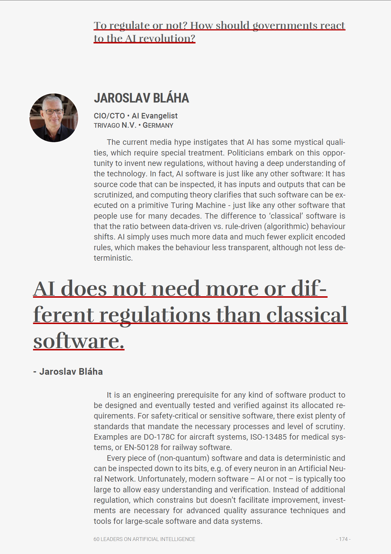 60 LEADERS ON ARTIFICIAL INTELLIGENCE - From Algorithms to Ethics. A holistic view of AI media 33