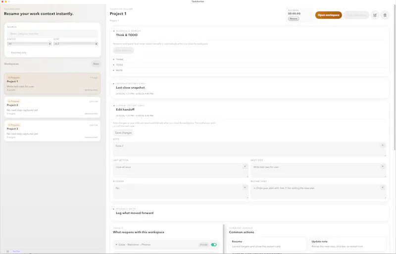 TaskAnchor screenshot 2