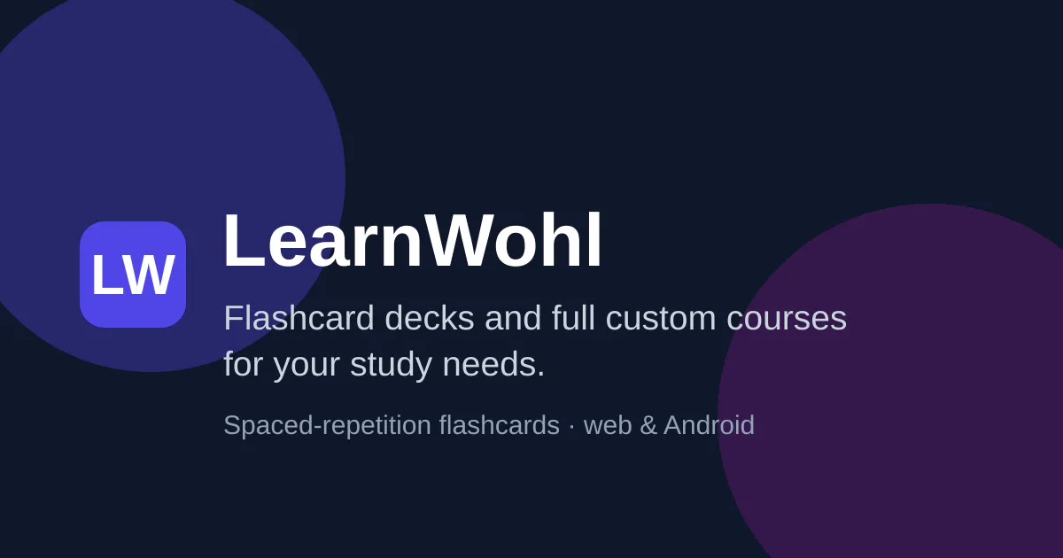 LearnWohl — decks and custom courses gallery image