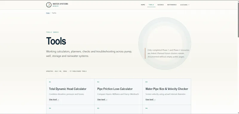 Water Systems Bench screenshot 3