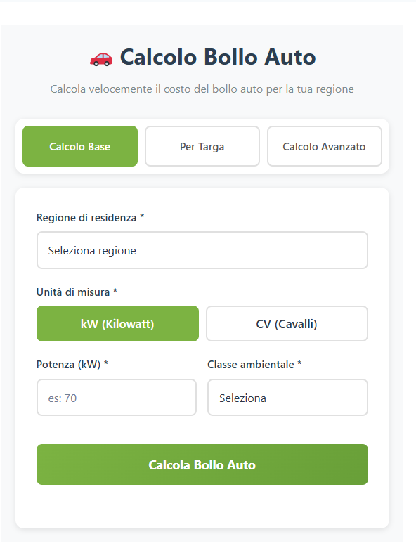 Car Tax Calculation
