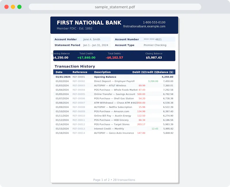 Bank Statement Converter screenshot 1