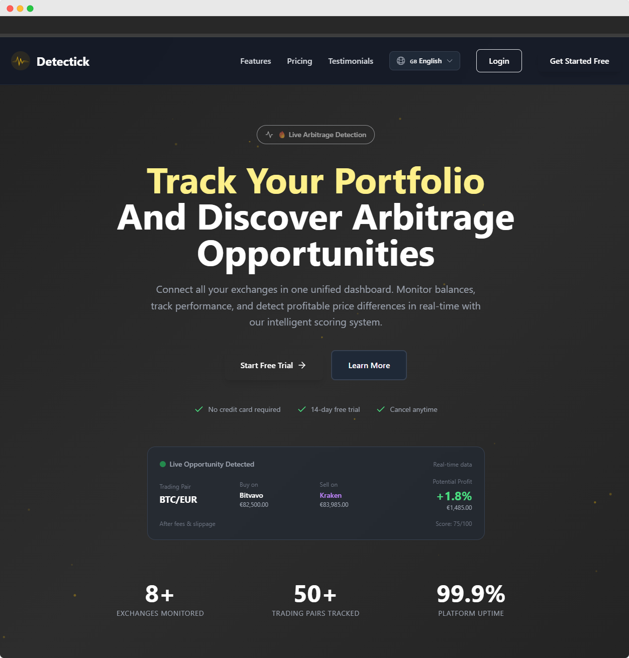 Detectick - Main product screenshot demonstrating key features and user interface