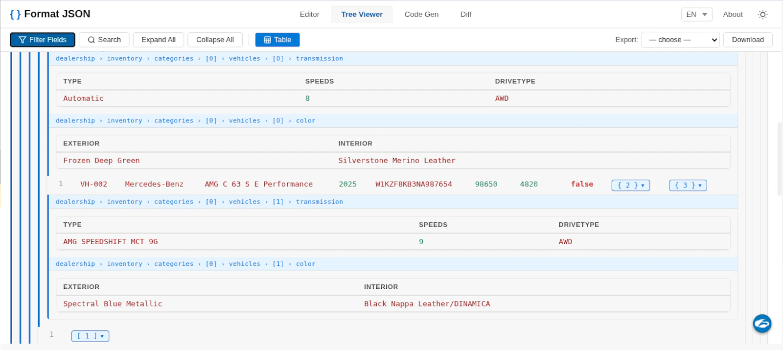 Format JSON screenshot 4