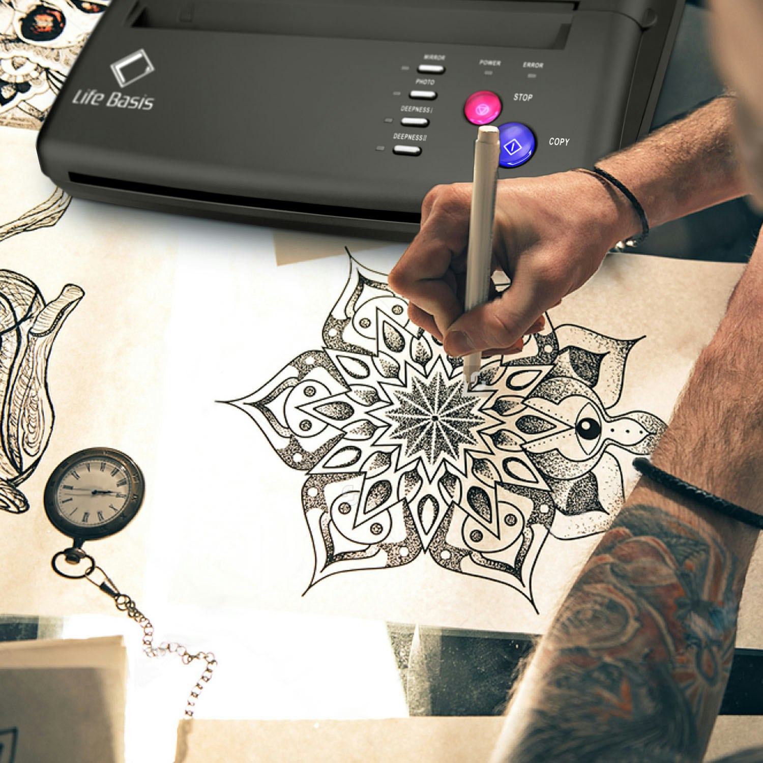 Impresora de plantilla de tatuaje térmico media 3
