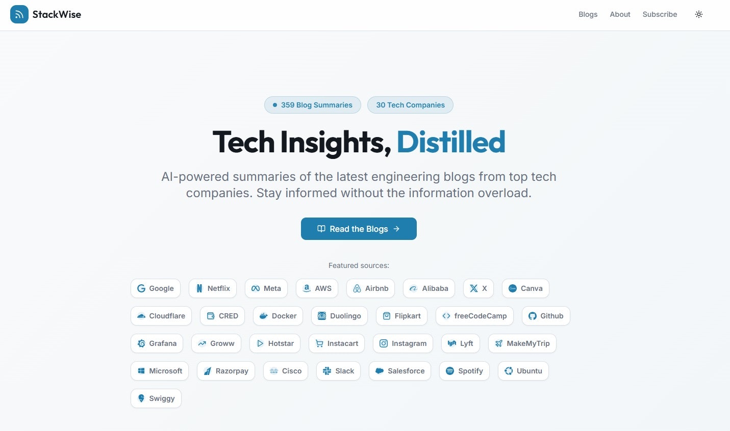 StackWise - Main product screenshot demonstrating key features and user interface