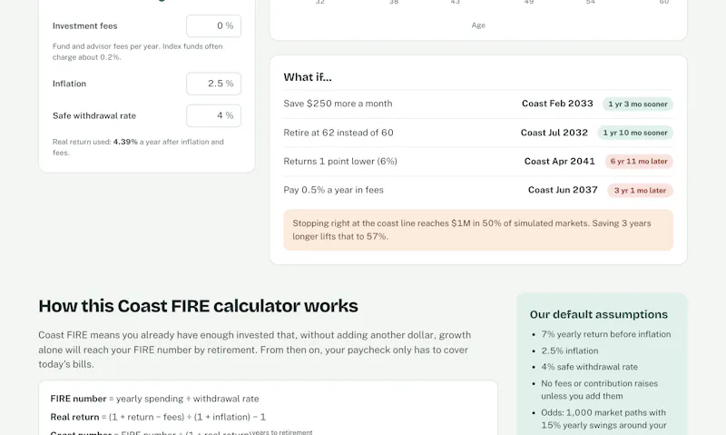 Coast FIRE Planner screenshot 3