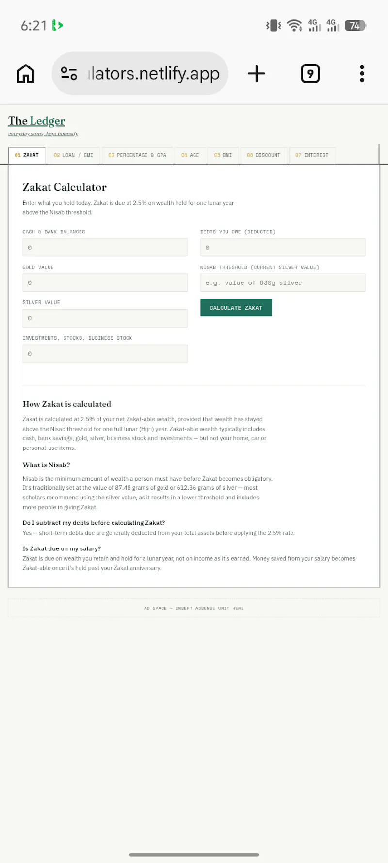 The Ledger — Free Calculators screenshot 2