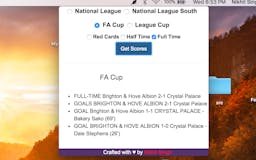 Football-Dock Live scores from menu bar media 2