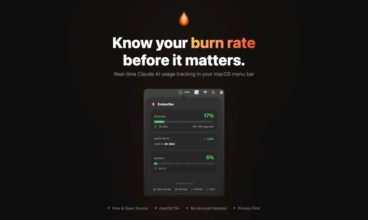 EmberBar product banner