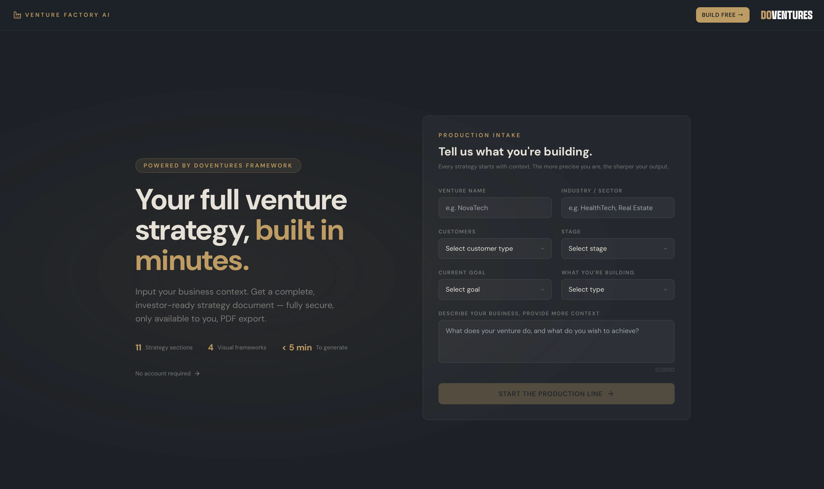 Venture Factory AI screenshot 2