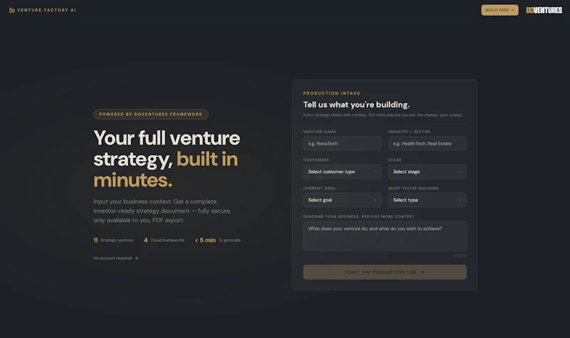 Venture Factory AI screenshot 2
