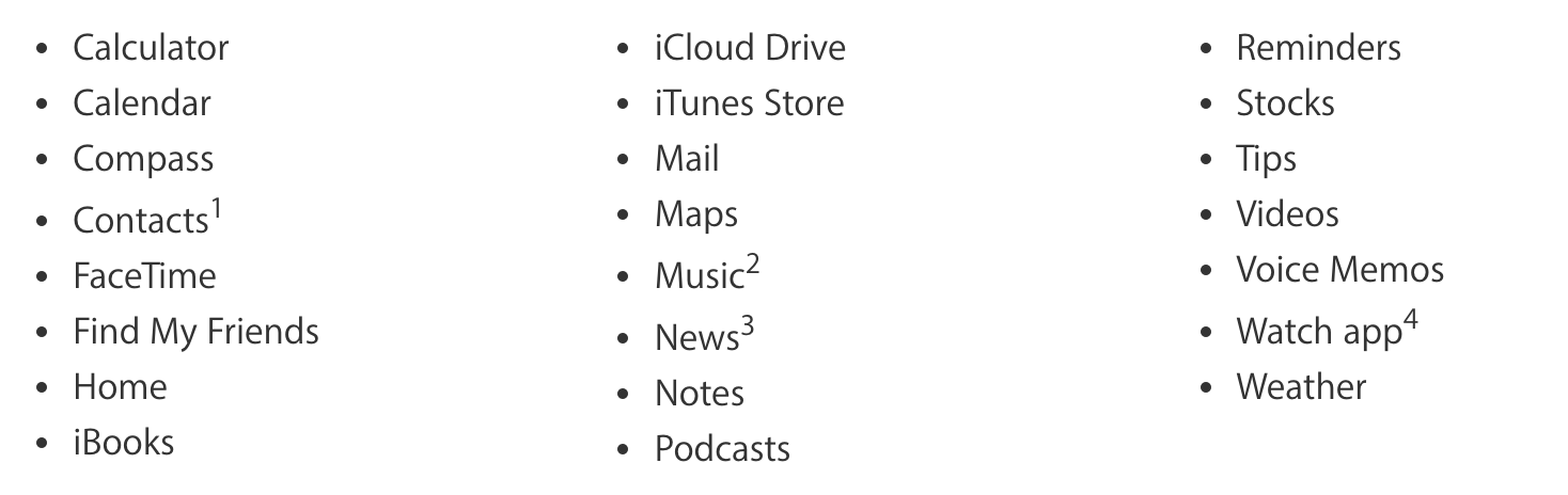 Unbundled iOS Built-in Apps