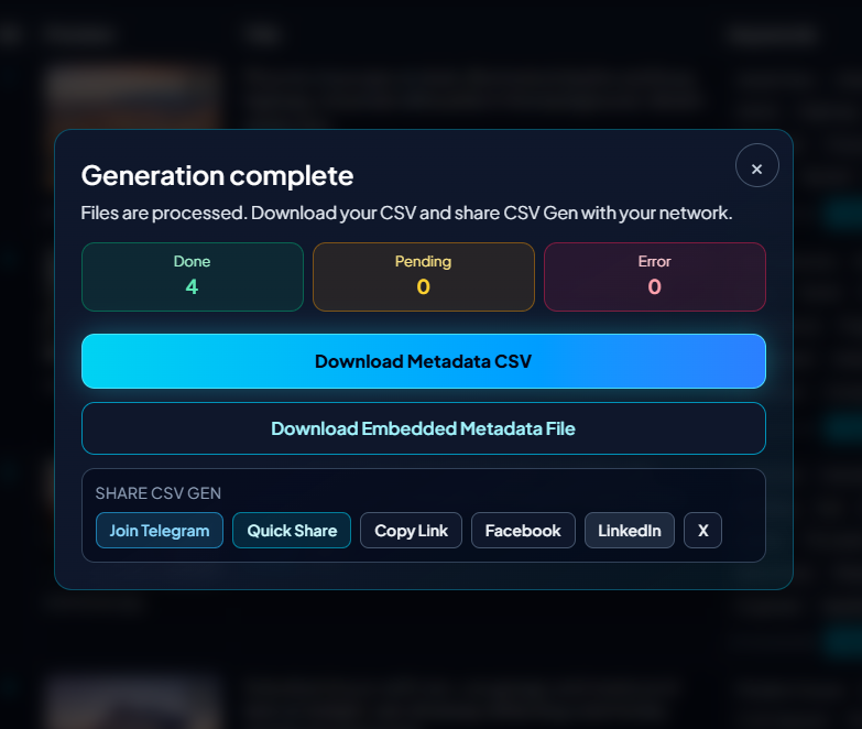 CSVGen Pro - Screenshot 4 showing product features and functionality