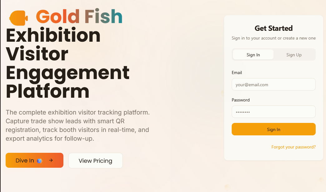 Gold Fish - Exhibition Visitor - Main product screenshot demonstrating key features and user interface