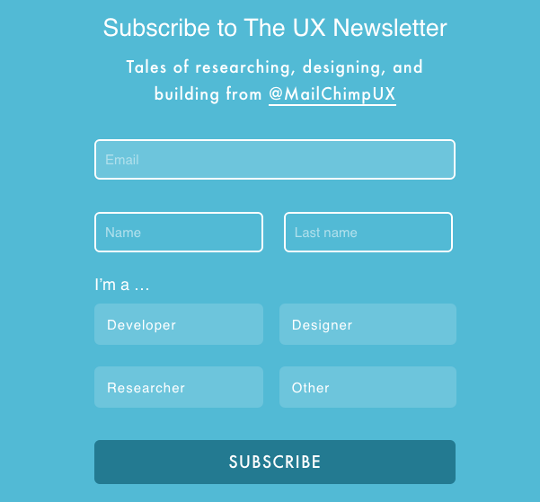 MailChimp UX Newsletter