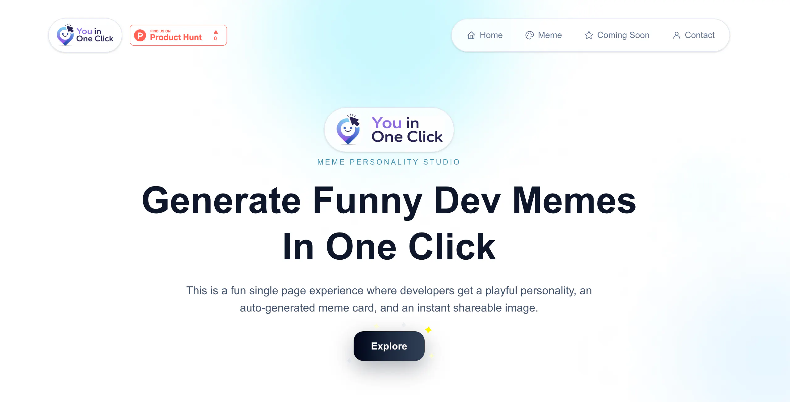You in One Click 제품 배너