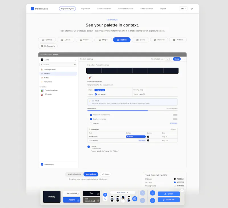 PaletteDesk screenshot 3