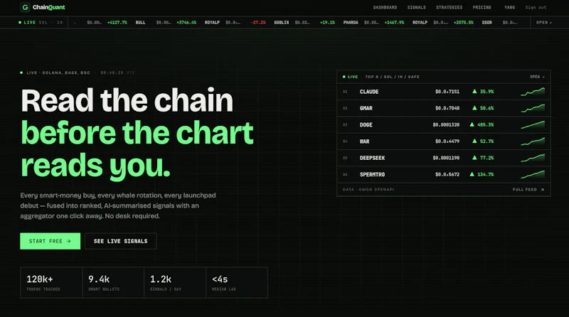 On-Chain Quant Strategies, Delivered screenshot 3