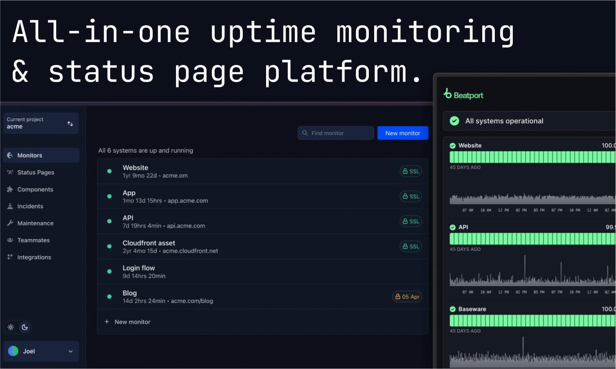 Hyperping - Uptime Monitoring met openbare en private statuspagina's media 1