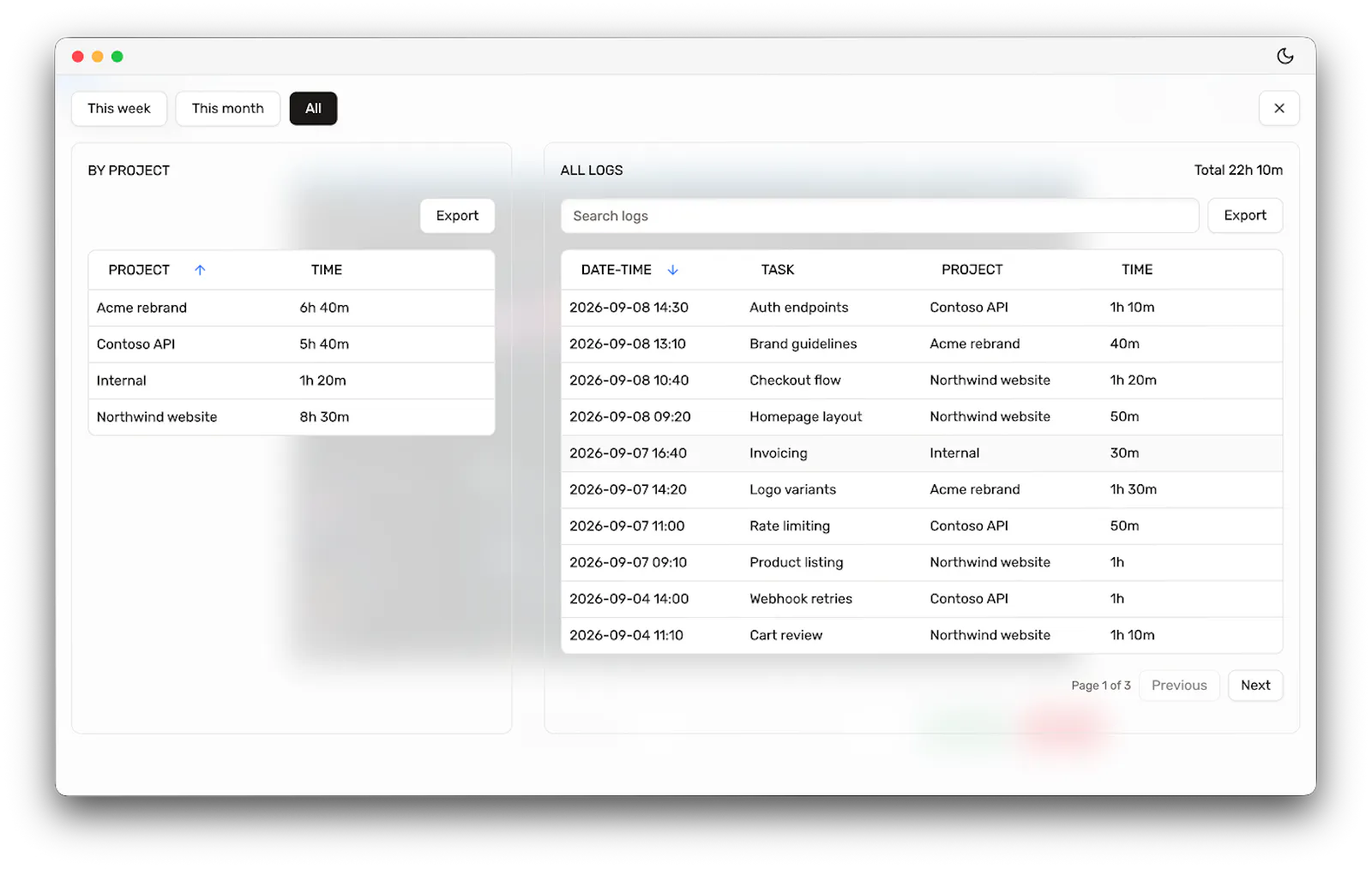 Kronolog screenshot 3
