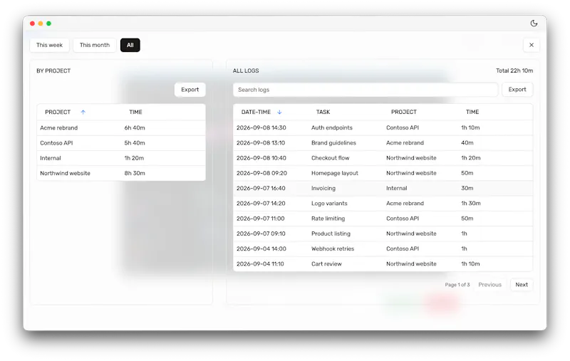 Kronolog screenshot 3