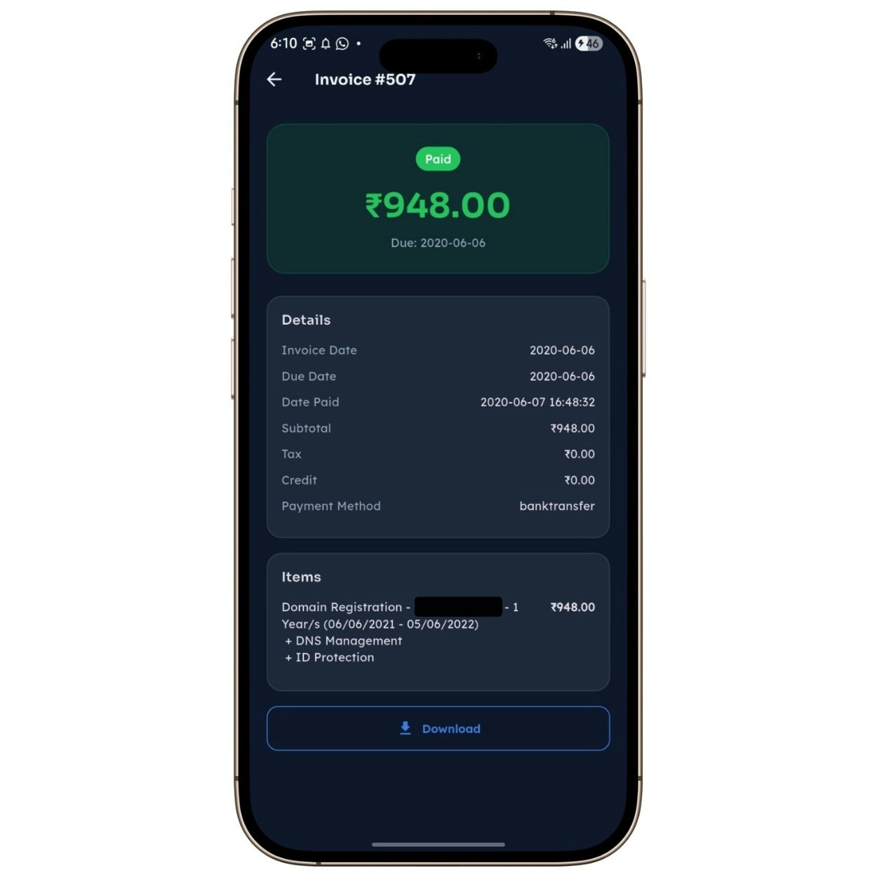 WHMCS Client Area App for Android & iOS gallery image