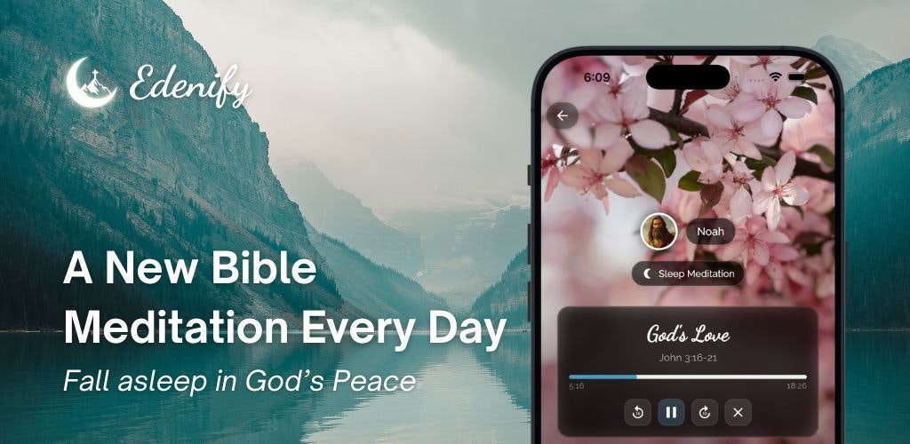 Edenify-Bible Sleep Meditation - Main product screenshot demonstrating key features and user interface