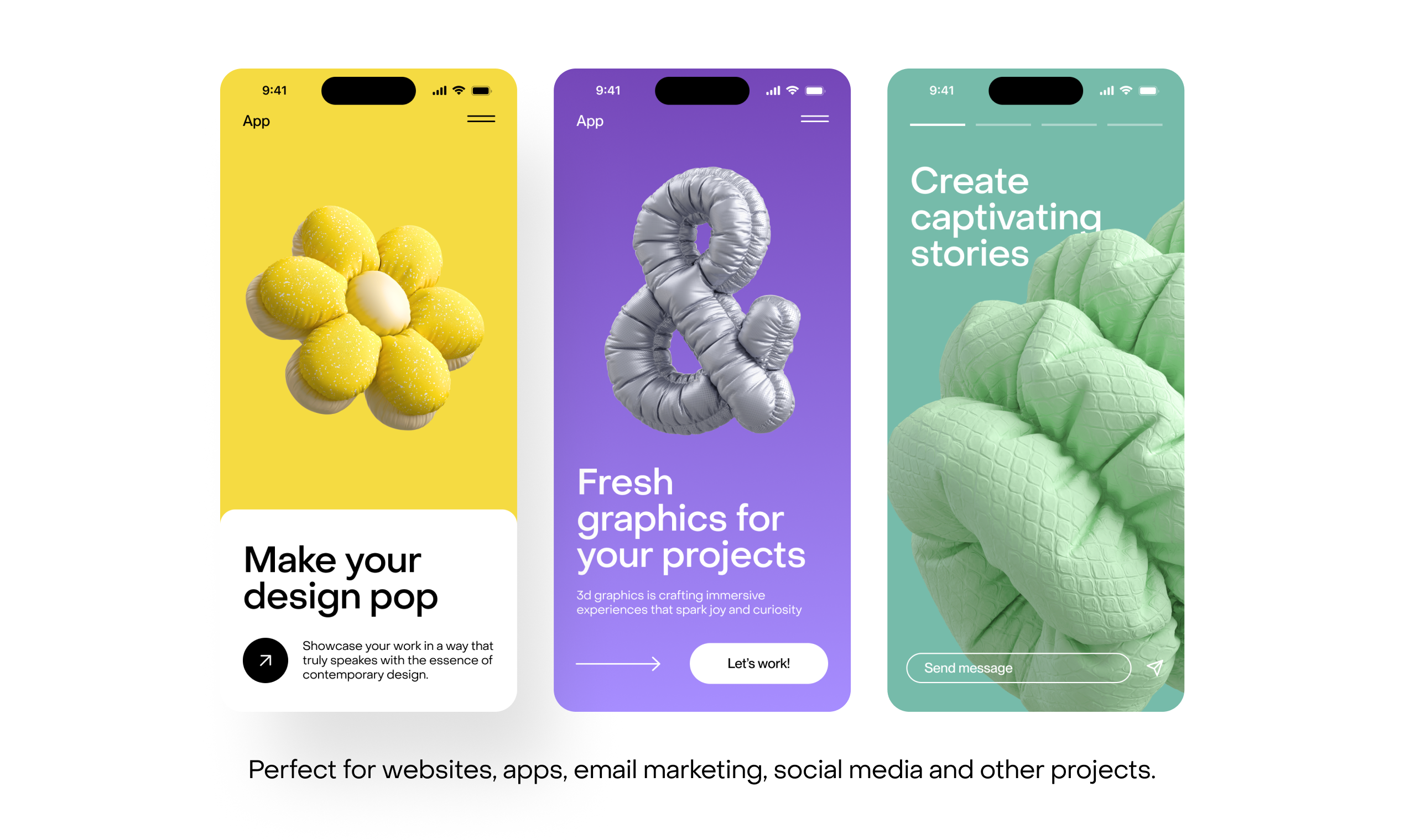 Inflatable abstract 3d illustrations gallery image