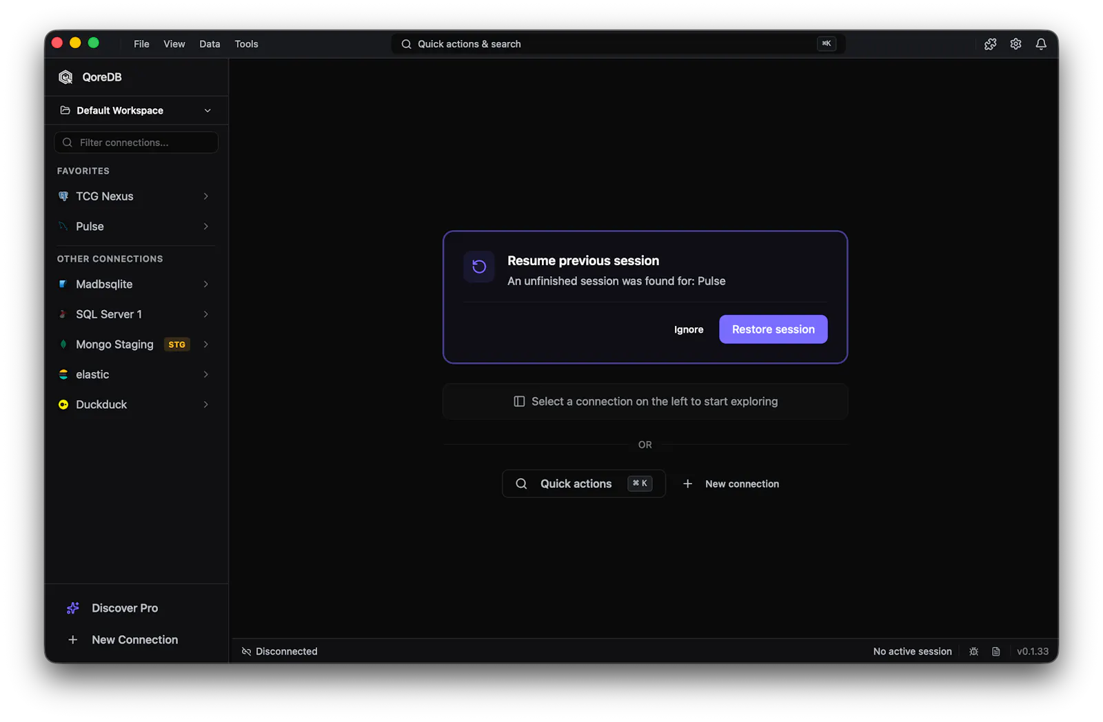 QoreDB screenshot 2