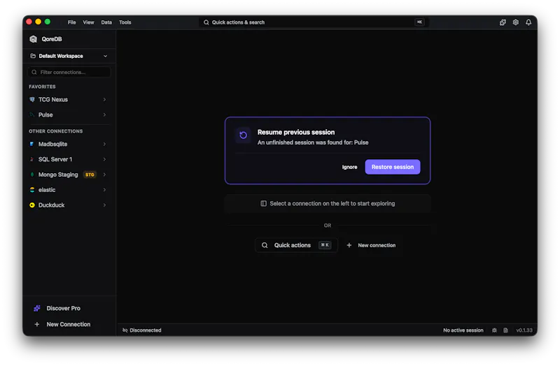 QoreDB screenshot 2