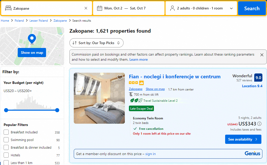 TripGenie - Show flight prices in Booking.com media 2