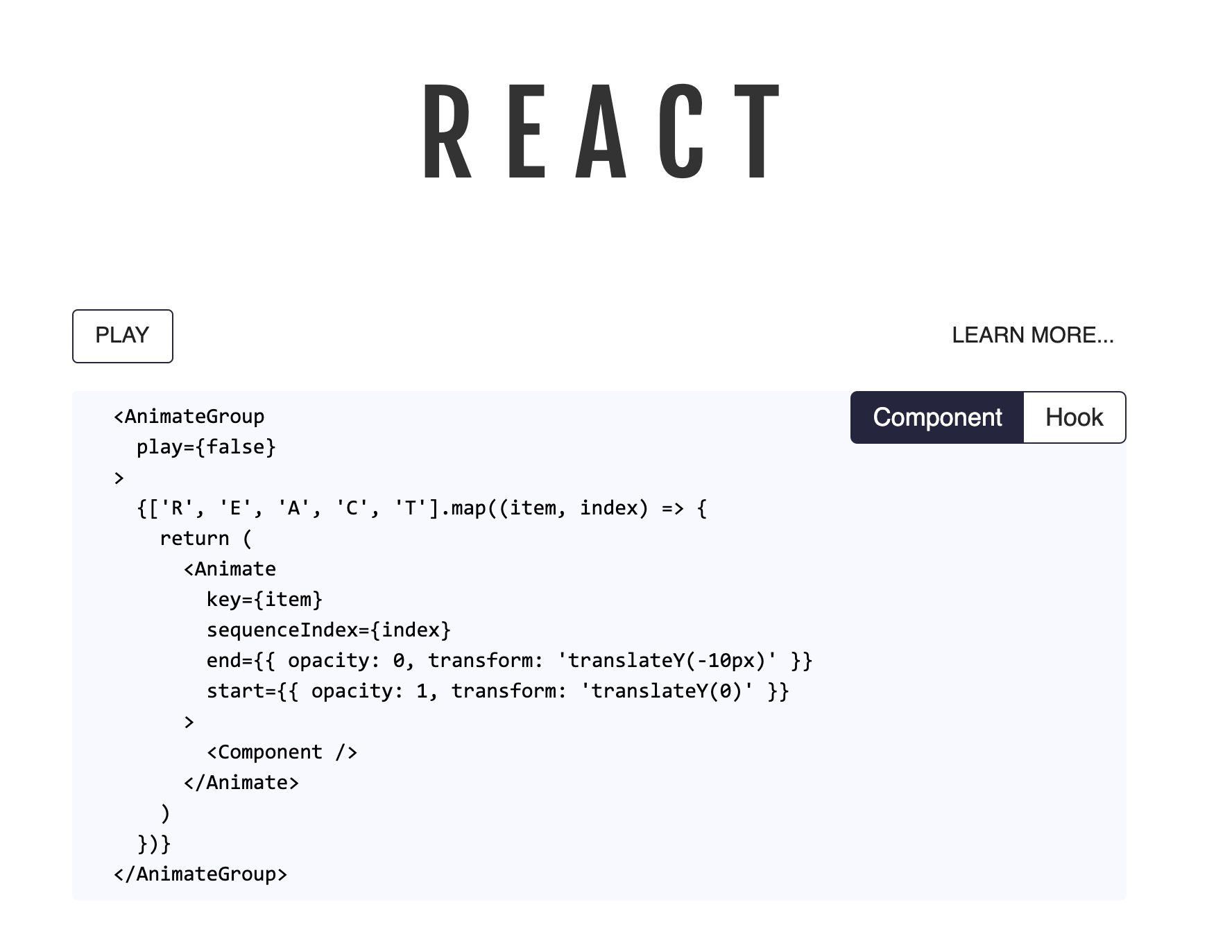 React Simple Animate gallery image
