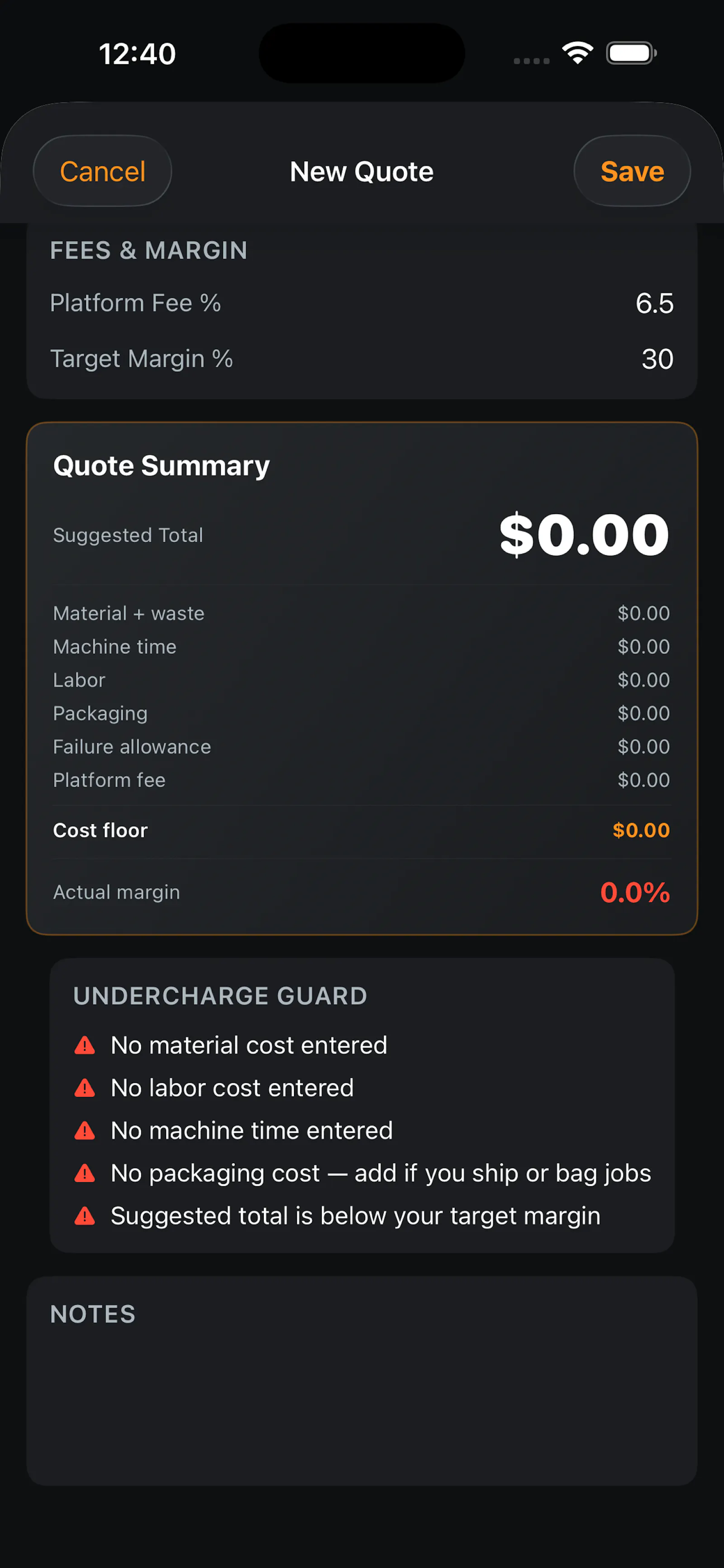 BeamQuote: Laser Job Quotes screenshot 6