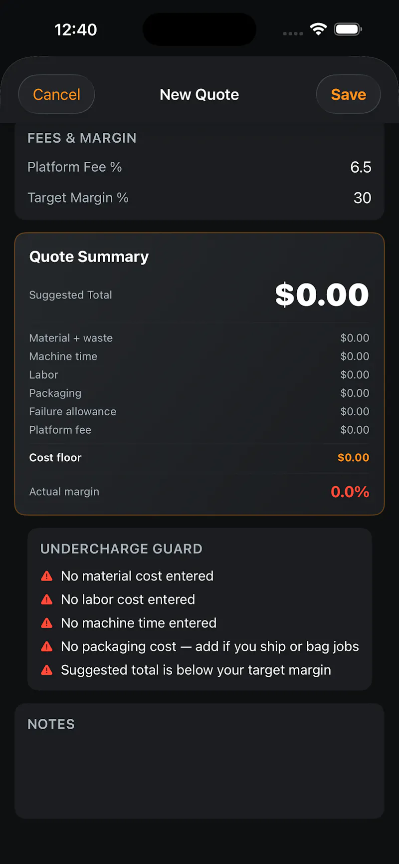 BeamQuote: Laser Job Quotes screenshot 6