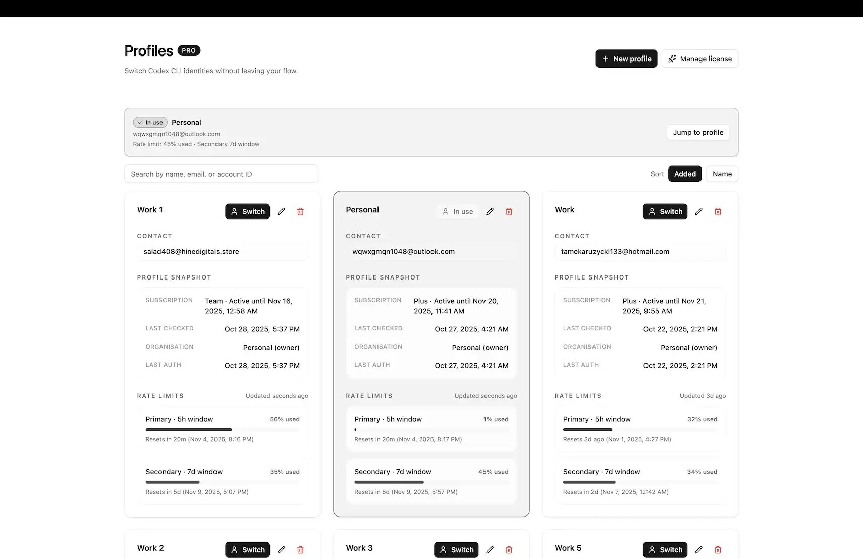 CodexUse - Main screenshot showing features and interface