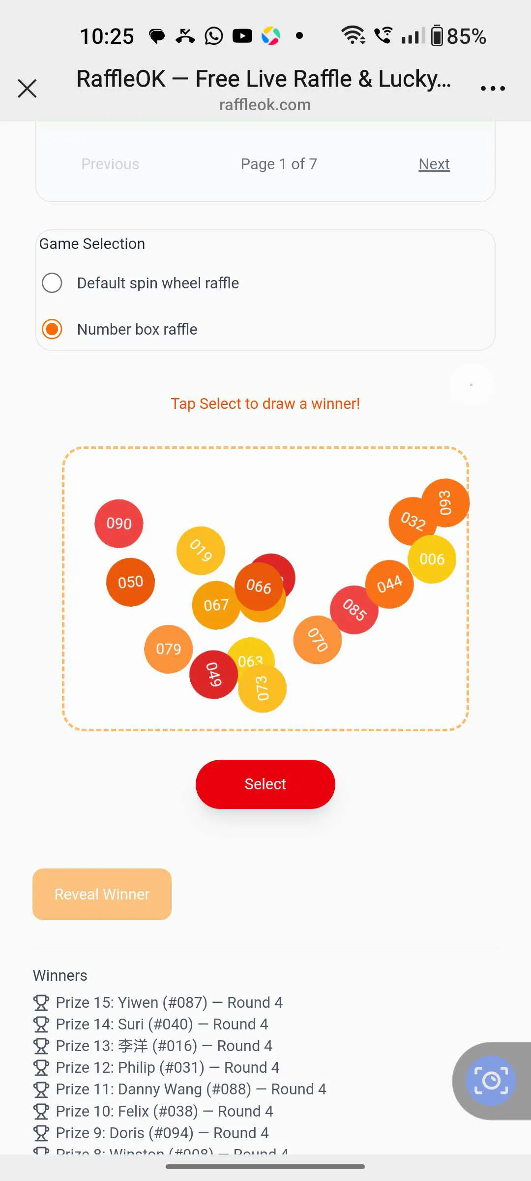 Free live raffle wheel & number draw  gallery image