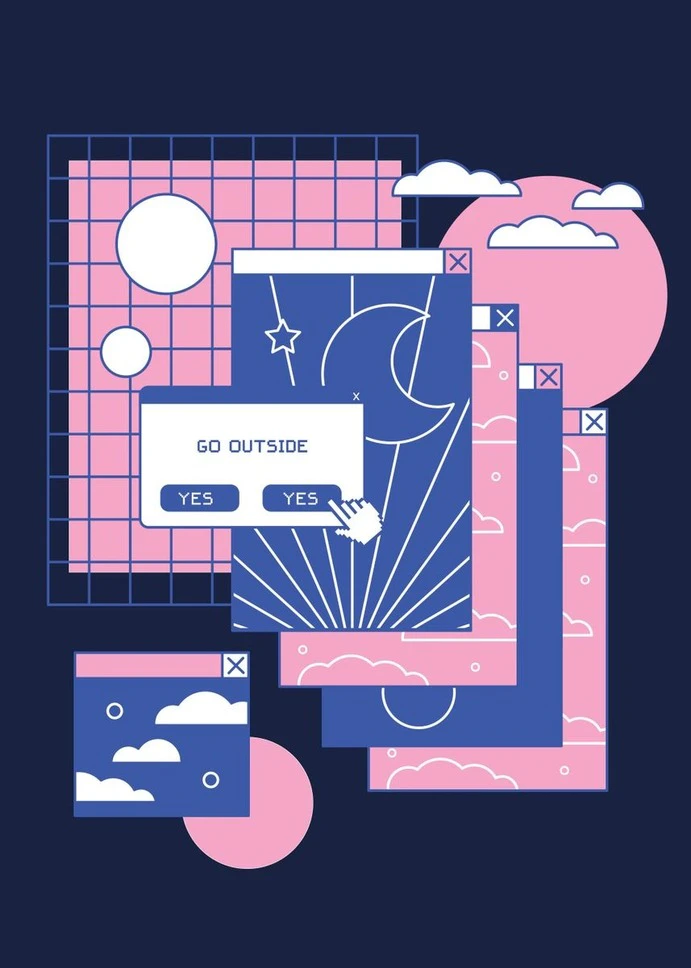 Computer tabs vaporwave Poster