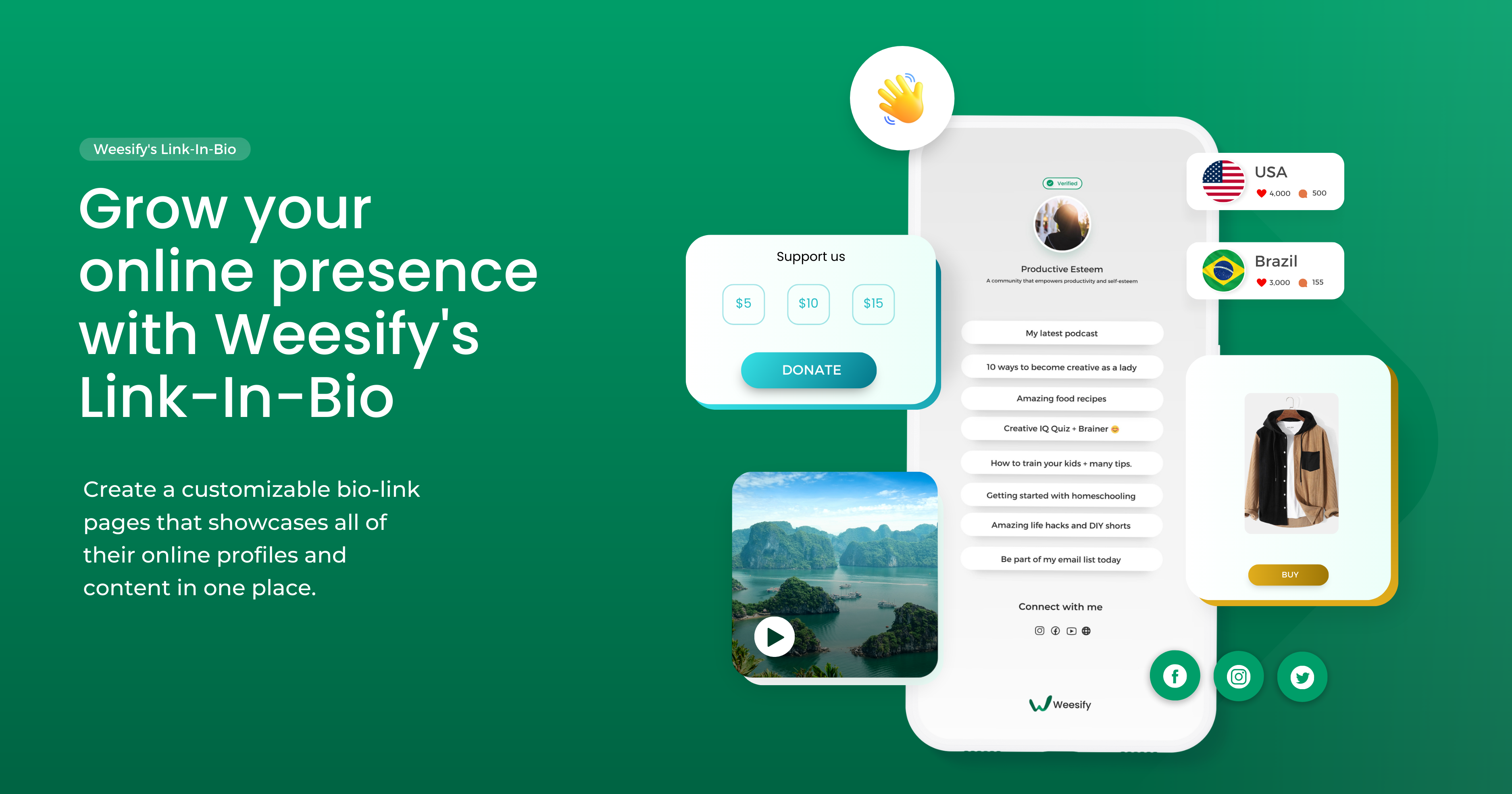 Weesify - Link shortener, link-In-bio, QR codes, AI tools & more media 2