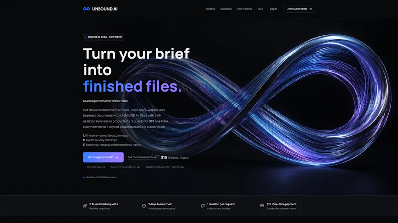 UNBOUND AI Founders Beta screenshot 2