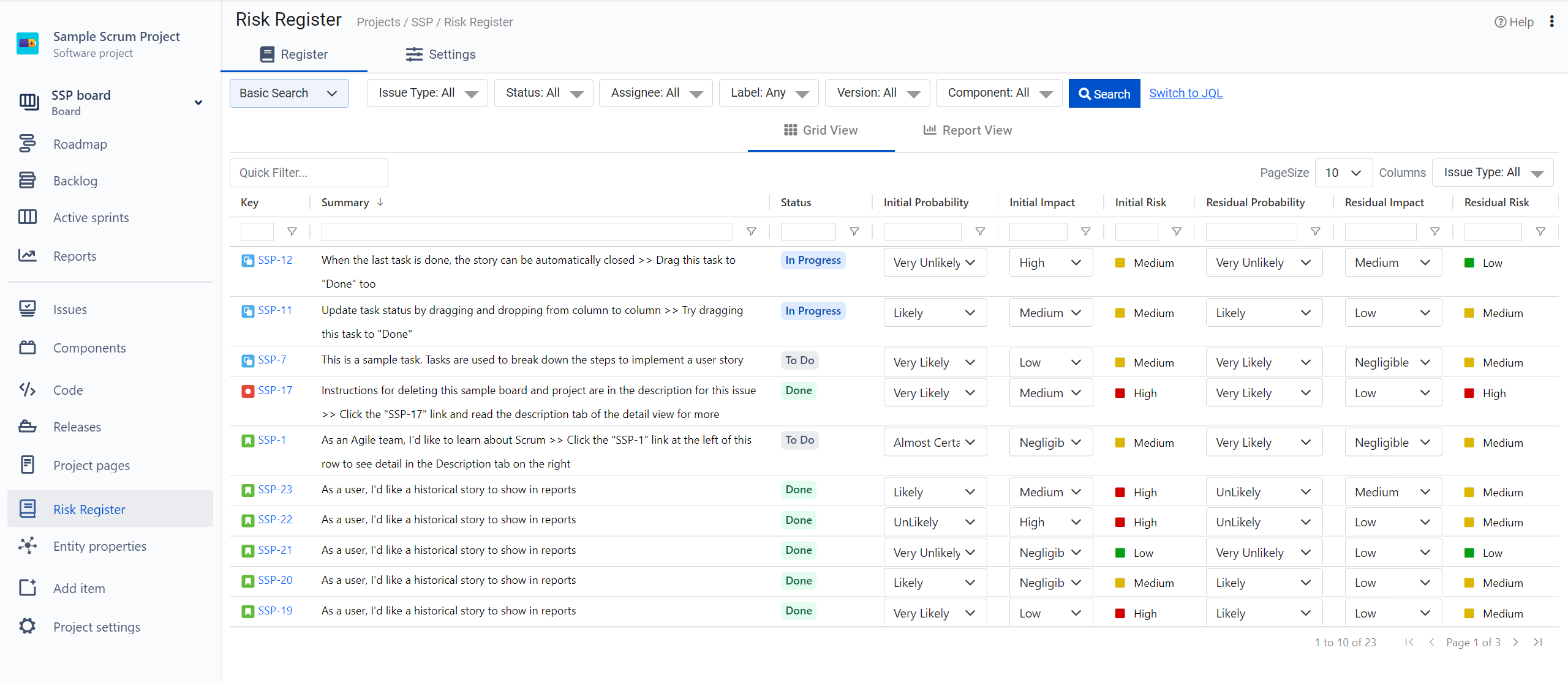 Analizzatore di rischi per JIRA (Pro) - Registrati, misura e monitora il rischio media 4