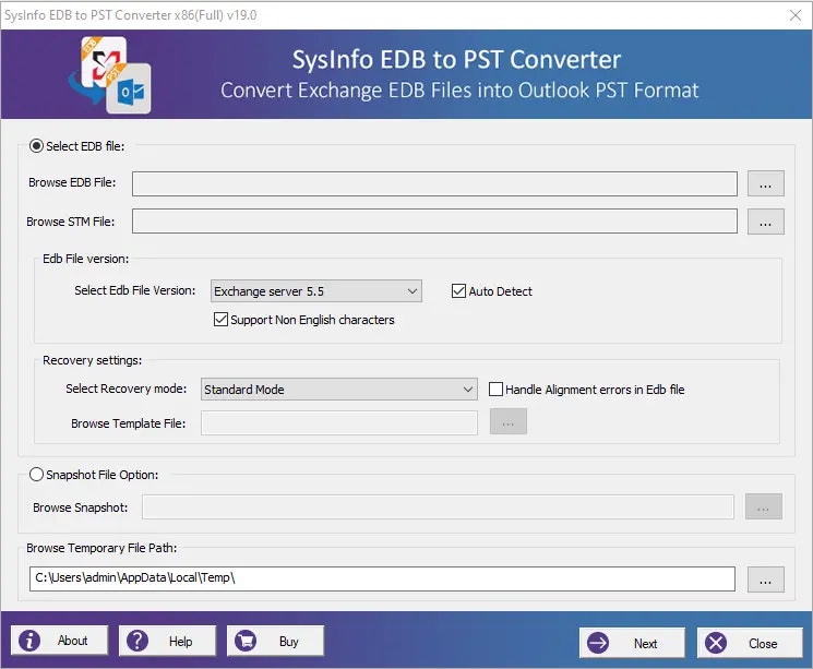 Media Sysinfo EDB sang PST Converter - Sửa chữa và chuyển đổi các tệp EDB Exchange thành PST 2
