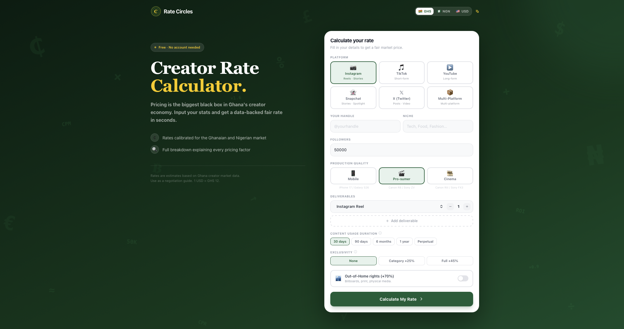 Rate Circles  - Main product screenshot demonstrating key features and user interface